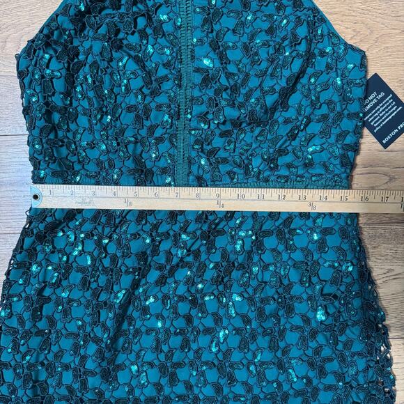 NWT Boston Proper Sequin Dress SZ 12 Halter Knee High Neck Holiday Cocktail Part - Picture 6 of 9